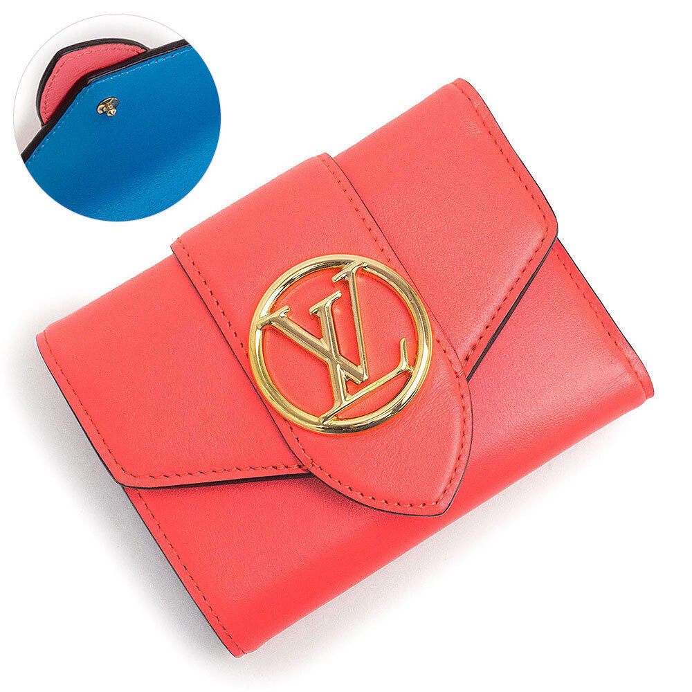 Louis Vuitton Portefeuille LV Pont Neuf Compact Tri fold Wallet Calfskin